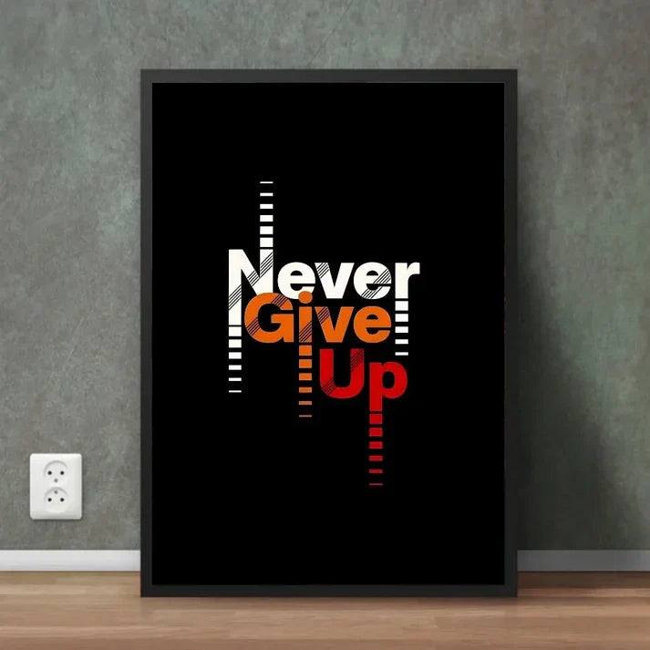 Never Give Up | Motivational Wall Frame