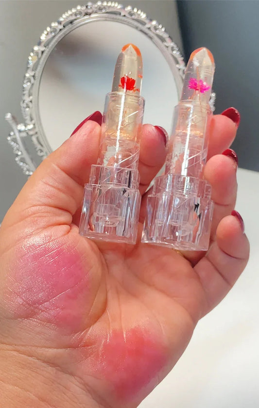 Crystal Jelly Flower Lipstick & Lipbalm