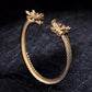 Stainless Steel Dragon Bracelet – 18K Gold Style Cable Wire Cuff Bangle for Men ✨