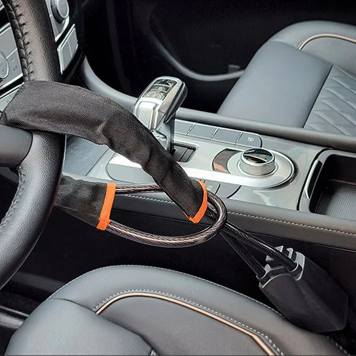 Car Seat Belt Steering Wheel Anti-Theft Locking Device