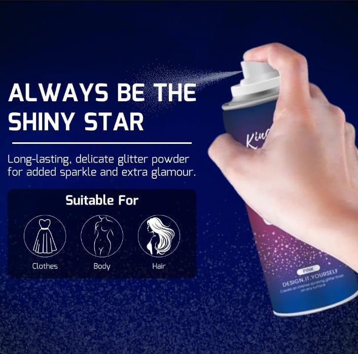 🌟 Shiny Glitter Spray, Body & Hair Glitter Spray
