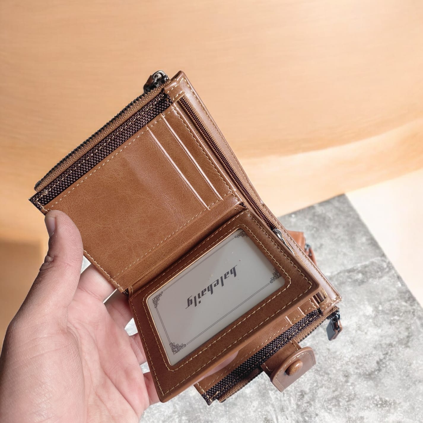 Double Zipper Short Balebaily Wallet for Men